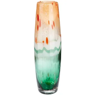 Glas Art Vase Watermelon - grün, orange - Glas - wasserdicht - Höhe 40cm - Blumenvase