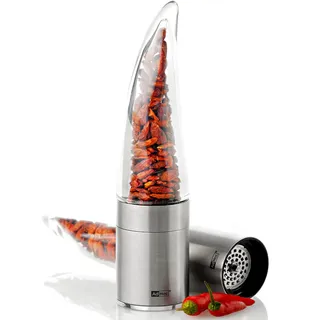 AdHoc MP203 Pepe Chilischneider – manuelle Chilimühle mit Edelstahl-SchneidWerk | Gewürzmühle für getrocknete Chilischoten | kompakter Chili Zerkleinerer | Handmühle für Küche & als Geschenkidee