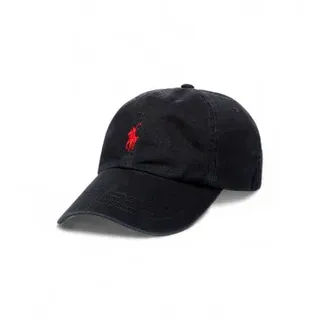 Polo Ralph Lauren für Herren. 710548524012 Schwarze Baumwollkappe aus chinesischem Stoff (OSFA), Lässig, Baumwolle