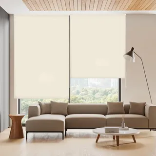 Blindecor Ara | Lichtdurchlässiges Rollo | Beige | 120 x 250 cm (BxH) | Stoffgröße 117 x 245 cm | Rollos für fenster