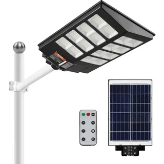 VEVOR 800 W Solar-Straßenlaterne, 1400 lm, LED-Solar-Flutlichter für den Außenbereich mit RF-Fernbedienung, IP66 wasserdichte, solarbetriebene Sicherheits-Bewegungsmelder-Lampe für Garten, Hof, Haus,