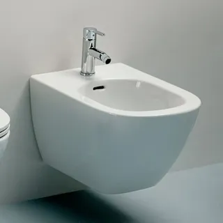 Laufen LUA Wandbidet, mit Überlauf, 1 Hahnloch, 360x520mm, Eckventile innenliegend, H8300810003021,