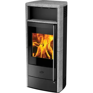 Fireplace Teramo Kaminofen Speckstein Schwarz 6 kW mit Automatik
