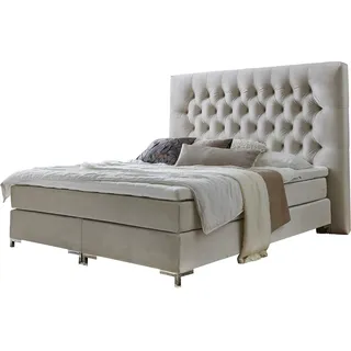 Atlantic Home Collection Boxspringbett RONJA mit extra hohem Kopfteil in Hoteloptik, 140x200 cm, inklusive Topper und