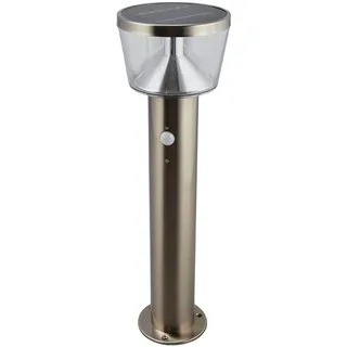 Lindby LED Solarleuchten Antje mit Bewegungsmelder (spritzwassergeschützt (Modern) in Alu aus Edelstahl (1 flammig,) - Solarlampe Solarleuchte Garten