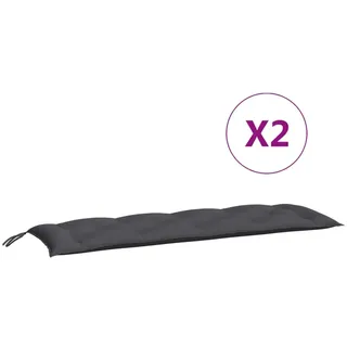 vidaXL Gartenbank-Auflagen 2 Stk. Anthrazit 150x50x7 cm Oxford-Gewebe - Grau