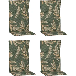 Beo Hochlehner-Sitzkissen M507 Blattmuster Grün-Gold 4er-Set