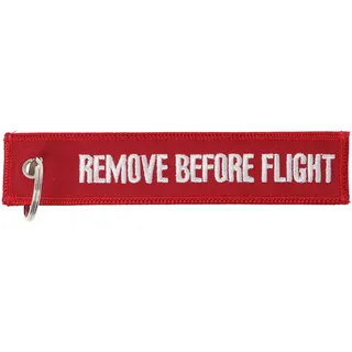Anhänger mit Schriftzug Remove before flight ca. 13 x 2,8 cm