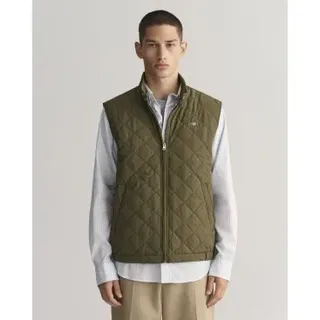 Gant für Herren. 7006341 Gesteppte Windjacke Weste grün (XL), Lässig, Klassisch, Polyester, Ärmellos / Hosenträger