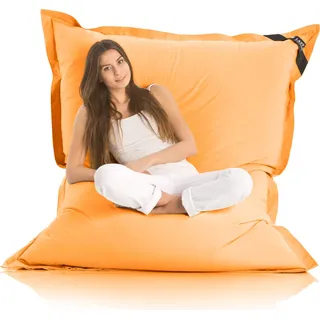 Lazy Bag Sitzsack XXL Orange – Riesensitzsack 180x140 cm mit EPS-Füllung (8 kg) – Abnehmbarer Nylon-Bezug, Indoor Bodenkissen & Sessel - Orange