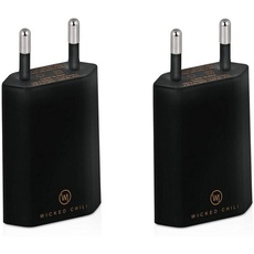 Bild 2X Pro Series Netzteil USB Adapter kompatibel mit Apple iPhone, Samsung Galaxy/Handy Ladegerät, Netzstecker (1A, 5V) schwarz
