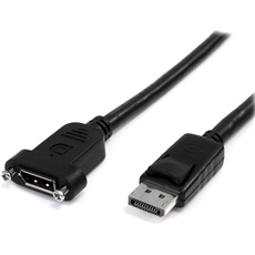StarTech.com 1m DisplayPort Kabel für Panelmontage - 4K x 2K - DisplayPort 1.2 Verlängerungskabel Stecker auf Buchse - DP Video Extender Kabel mit Buchse(Panelmontage) - DP Monitorkabel (DPPNLFM3PW)
