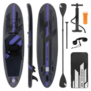 ECD Germany SUP Board Aufblasbar 305 x 82 x 15 cm schwarz
