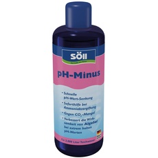 Söll 80552 pH-Minus Senker Soforthilfe 500 ml - Flüssiges Wasserpflegemittel wirkt entgiftend regulierend nährstoffanreichernd gegen zu hohe pH-Werte und Ammoniak-Werte im Fischteich & Gartenteich