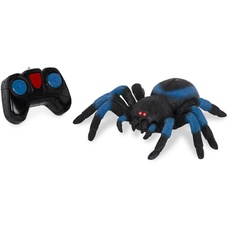 Terra Ferngesteuerte Spinne Blau – RC Vogelspinne mit leuchtenden LED Augen und Fernbedienung – Tarantula Spielzeug ab 6 Jahre