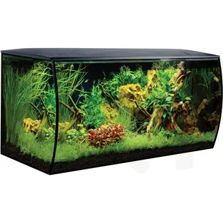 Fluval Flex Aquarium 123L, Süßwasser Aquarium, schwarz | App-Steuerung per Smartphone, 3-Stufen-Filtersystem, Verstellbare Ausströmer, Aus Glas