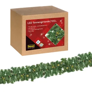 IDENA LED Lichterkette Tannengirlande 5,0 m Grün