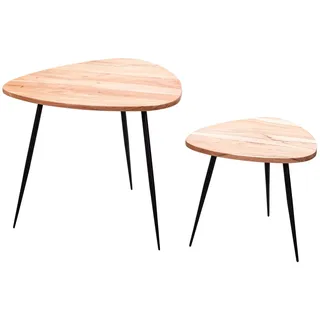 Wohnling WL5.977 Satztisch (2er Set) Akazie 60 x 60 x 51 cm