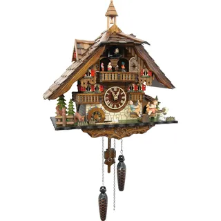 Schwarzwald Palast Cuckoo Palace Kuckucksuhr Große Wildpark Mühle Quarz-Uhrwerk - Höhe 42cm