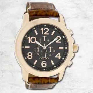 Oozoo Herren Armbanduhr Timepieces Analog Leder braun UOC6063A