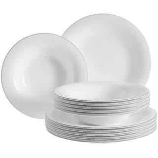 Villeroy & Boch Tafelservice , Grau, Weiß , Keramik , 12-teilig , Geschirr, Geschirrsets, Tafelservice