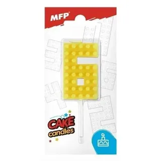 Kerze mit der Zahl 6, gelb – MFP
