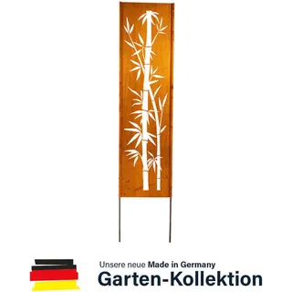 HOME DELUXE - Rost Sichtschutz - AURELIA - 230 x 50 x 1,5 cm, wetterbeständig, edle Rostoptik I Gartenstecker Rostschild Sichtschutz Deko aus Rost - Orange