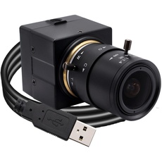 Svpro 5 MP USB-Kamera mit Zoom 2,8-12 mm Objektiv, Hochauflösende 2952 x 1944 Weitwinkel-Webcam Brennweite einstellbare Industriekamera für Windows, Mac OS, Linux, Android