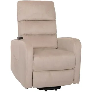 Mendler Fernsehsessel HWC-K62 Chenille 72 x 108 x 0 cm Beige mit Liegefunktion elektrisch