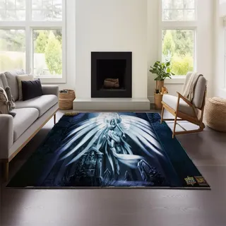 MeeTe Grauer Teppichboden, Geeignet Für Räume, Wohnzimmer, Büros Und Große Flächen, Flächendeckend, Schalldämmend, World of Warcraft-Teppich (Wow 01,140x200cm)
