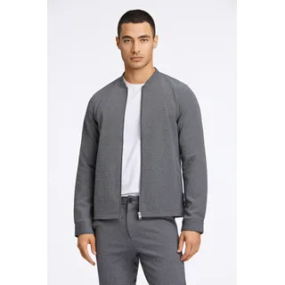 Funktionshemd LINDBERGH "Overshirt", Herren, Gr. XXL, N-Gr, grau (grau mix), Stoff, Obermaterial: 75% Polyester, 22% Viskose, 3% Elasthan, unifarben, slim fit normal, Rundhals, Ärmel mit Ärmelschlitz 1-Knopf-Manschette mit Knöpfen, Hemden Funktionshemd, mit Stretch