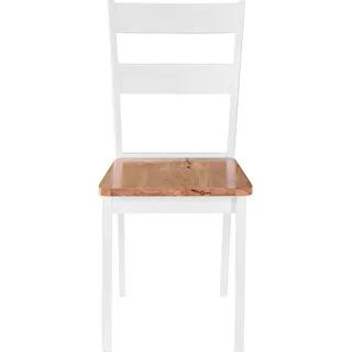 vidaXL Esszimmerstühle 2 Stk. Weiß Massivholz Gummibaum - Weiß