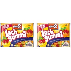 nimm2 Lachgummi – 1 x 376g Maxi Pack – Fruchtgummi mit Fruchtsaft und Vitaminen (Packung mit 2)