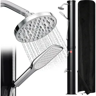 Jiubiaz Solardusche mit Fußdusche Brause Gartendusche Garten Aussendusche 40L (mit Schutzabdeckung) - Schwarz