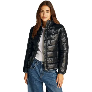 Tommy Jeans Damen Pufferjacke Essential Tape Hochglanz, Schwarz (Black), XL