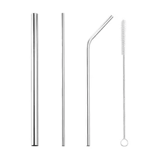 ZFFKZ BPA-freie 3 Edelstahl Strohhalme mit Bürste für Smoothies | Aus 304 Edelstahl, BPA-frei und spülmaschinenfest, inklusive 1,2 cm Dick-Strohhalm für Smoothies und Slush-Eis.