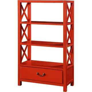 Luxus Holz Regal Schrank Wohn Zimmer Bodenregal Büro Regale Regalboden Regale - Rot