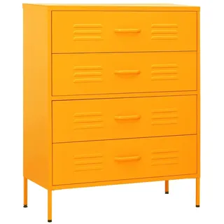 vidaXL Kommode Senfgelb 80x35x101,5 cm Stahl - Gelb