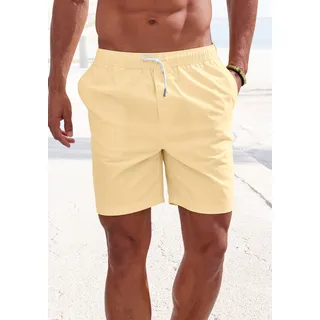 Shorts JOHN DEVIN "Bermuda", Herren, Gr. M, N-Gr, gelb, Web, Obermaterial: 97% Baumwolle, 3% Elasthan, unifarben, regular fit kurz, Hosen Shorts, kurze Hose aus elastischer, gewebter Baumwollqualität