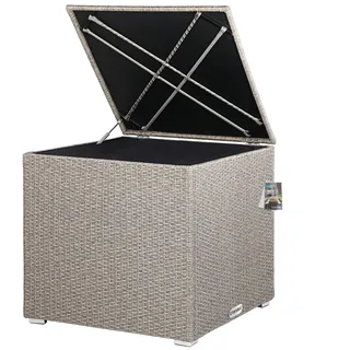 Gartenbox Polyrattan 318L Creme mit Innenverkleidung wetterfest