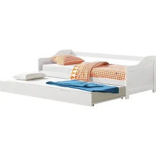 [en.casa] Tandembett 90 x 200 cm Weiß