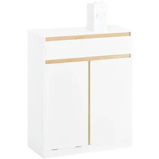 SoBuy Wäscheschrank Weiß – Holzwerkstoff, Holz - 71x85x33 cm , Badezimmer, Badmöbel, Midischränke