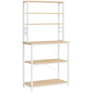 VASAGLE Küchenregal 80 x 40 x 167 cm Eichenfarben-weiß