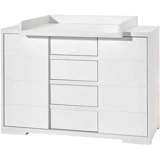 Schardt - Wickelkommode Maxx Weiß - 100 x 126 x 53cm (HxBxT) - inkl. 2 Türen und 4 Schubläden