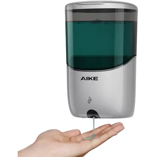 AIKE Seifenspender Automatisch Wandmontage, 650 ml Silberner Seifenspender Wandbefestigung, Flüssigseifenspender für Badezimmer und Küche, Modell AK1216