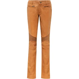Bikerhose RICANO "Lederhose Donna", Damen, Gr. XS, Länge 34, cognac, Obermaterial: 100% Ziegennappaleder GONA., schmal, Hosen Bikerhose, Handgefertigt aus echtem Leder