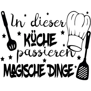 Docliick® Wandtattoo Spruch"IN DIESER KÜCHE" Wandtattoo Wandaufkleber Spruch Wandtattoo Sprüche Celebrown.wandtattoo deutsch Docliick DC-036-AL