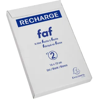Exacompta 12512E Nachfülleinlagen für Schreibblock FAF No.2 blanko 170 Blatt , 16 x 10 cm, mikroperforiert, ideal für Ihre Notizen, Retro-Design mit zeitloser Eleganz