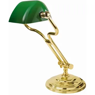 Licht-Erlebnisse Tischlampe Jugendstil Grün 24K Vergoldet E27