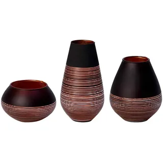 Villeroy & Boch "Deko-Set Manufacture Swirl 3er Set schwarz", schwarz,
